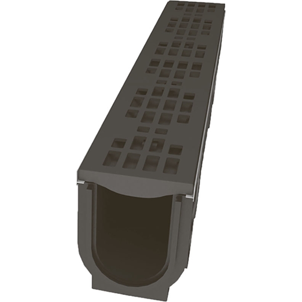 Лоток 100.175 h175  с решеткой чугунной щелевой  E 600